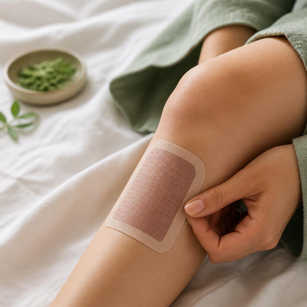 NOVAÉ kruidenpatch aangebracht net onder de knie